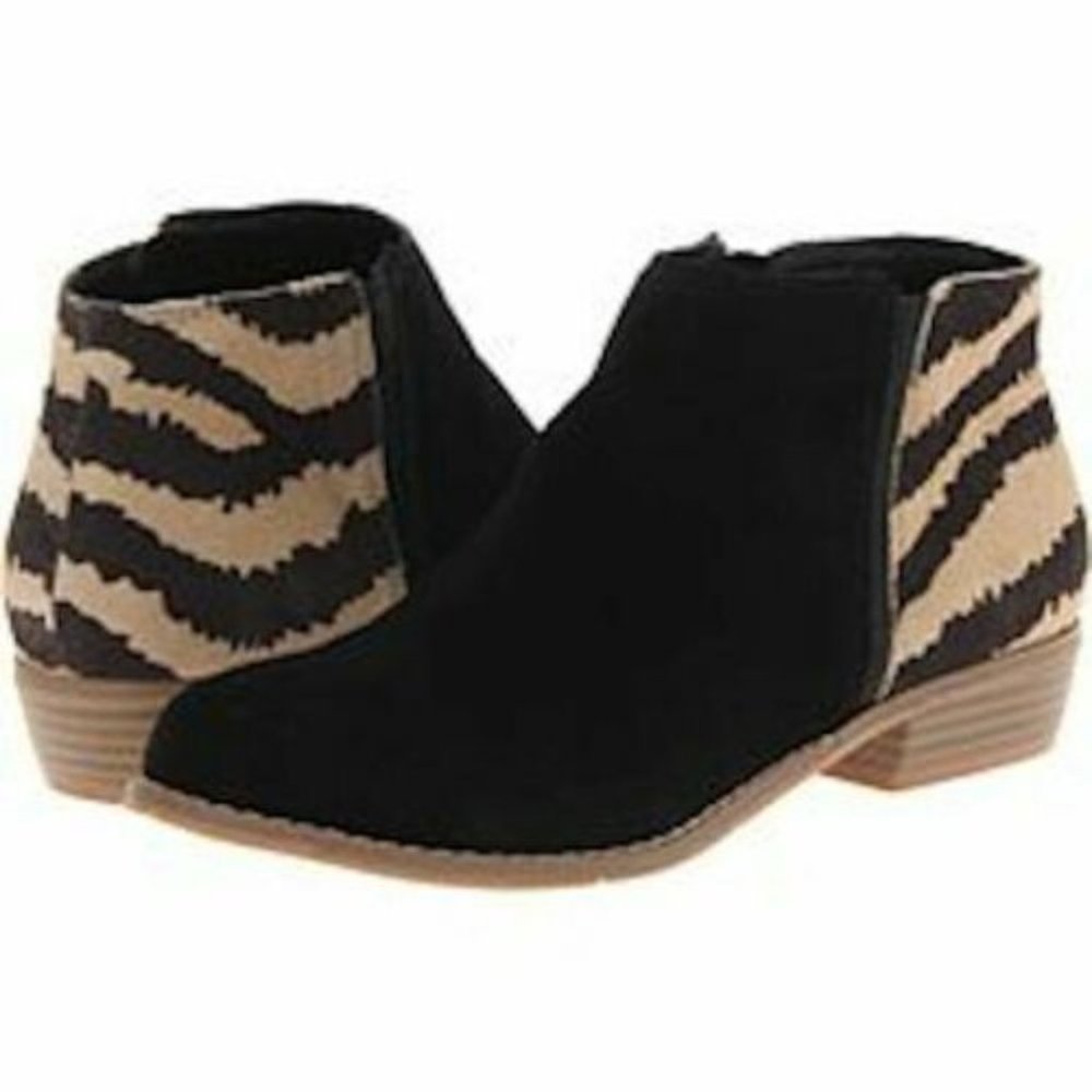 NWB DV by Dolce Vita Black Suede Zebra Booties